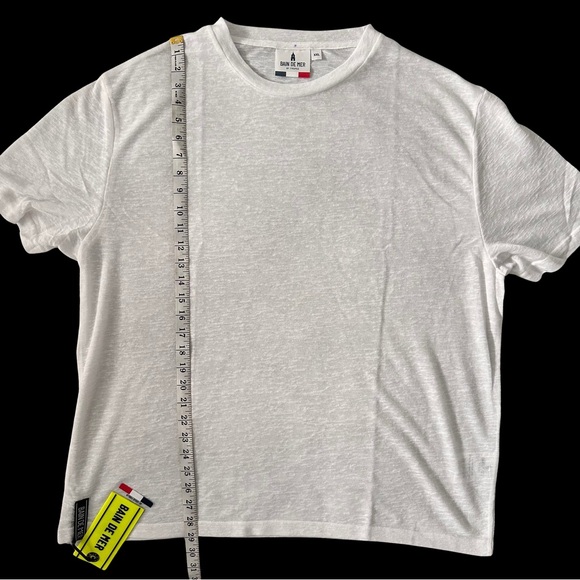 Bain De Mer St. Tropez White Japanese Synthetic Linen Tee XXL Lux ResortWear NWT - Picture 7 of 8
